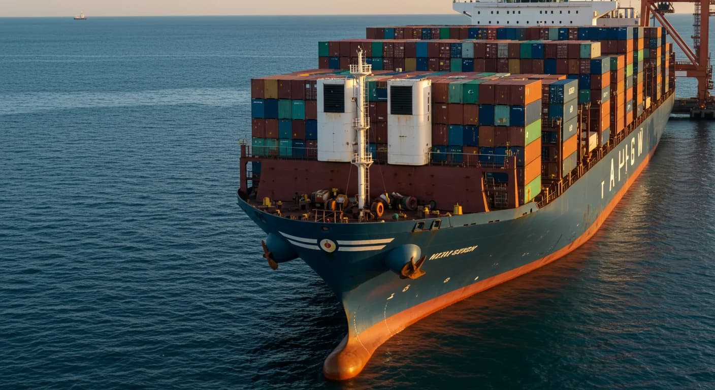 Buque portacontenedor reefer cargando cajas de banano ecuatoriano con destino al puerto de San Petersburgo