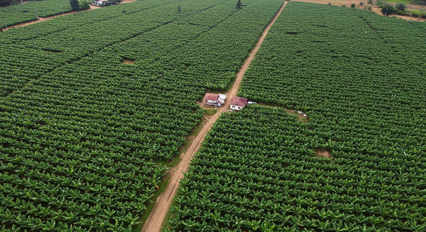 Plantacion bananera ecuatoriana en El Oro con documento de registro ante el MAG, fase 0 de regularizacion