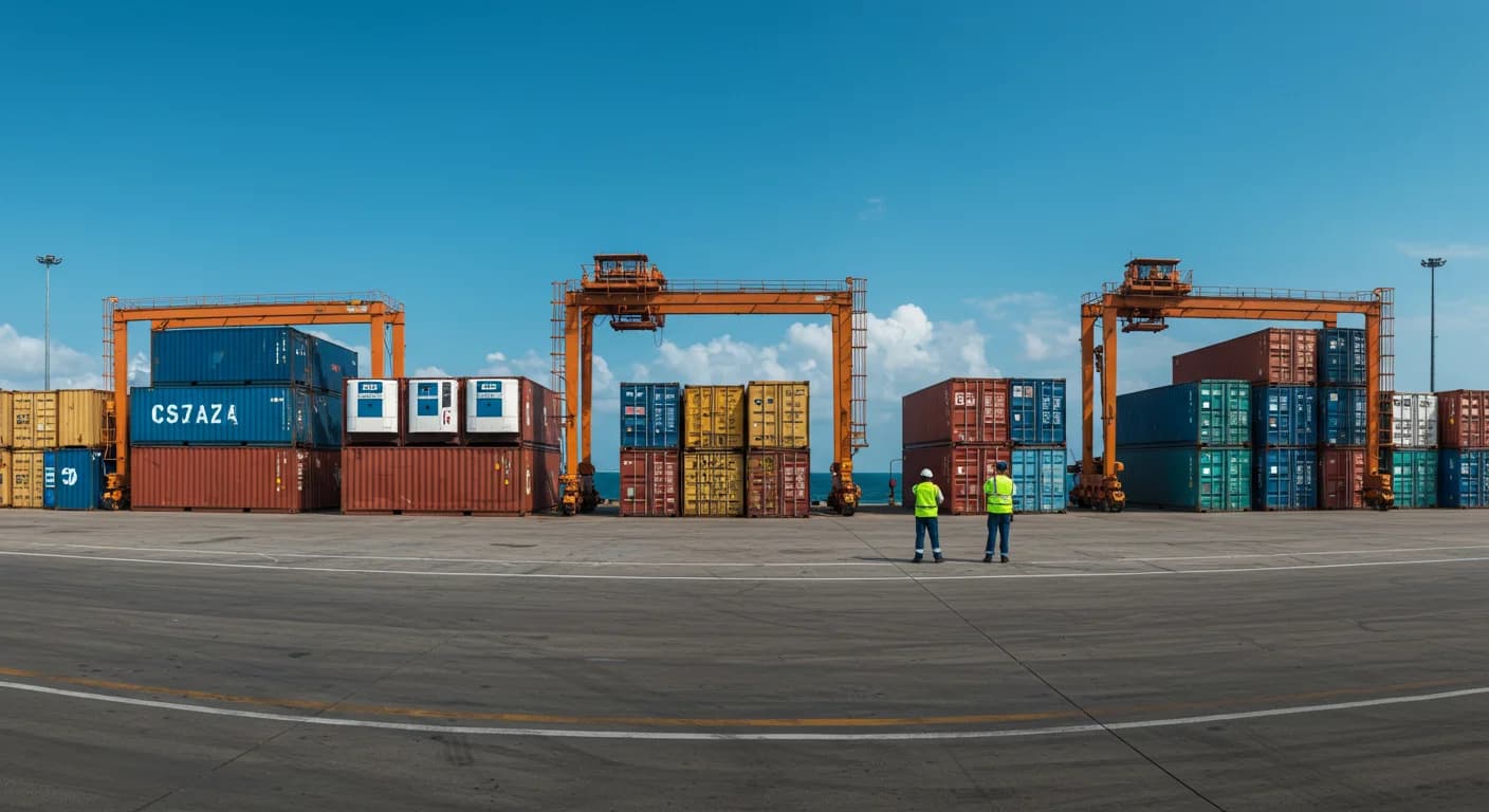 Terminal portuaria en Puerto Bolivar Ecuador con contenedores reefer certificados BASC para exportacion de banano